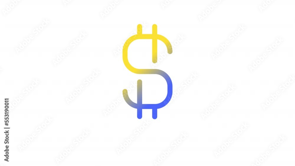 Poster animated currency gradient ui icon. money exchange. capital. seamless loop hd video with alpha chann