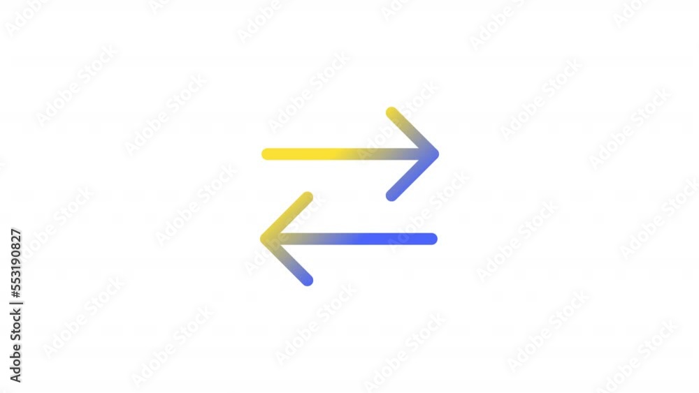 Poster animated arrows gradient ui icon. financial transaction. seamless loop hd video with alpha channel o