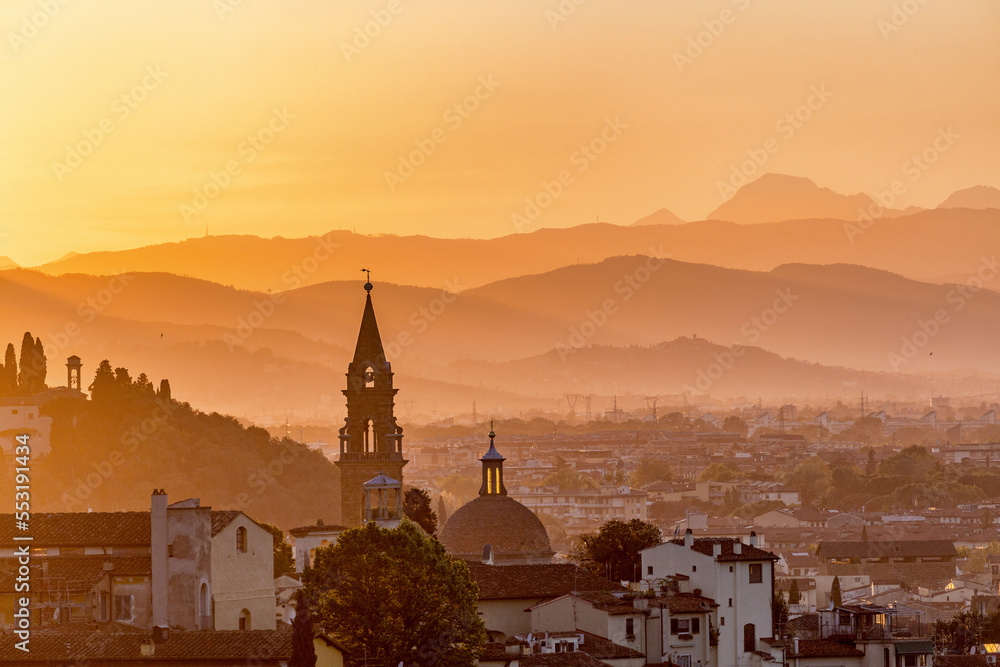 Poster Cityscape view at florence in the dusk