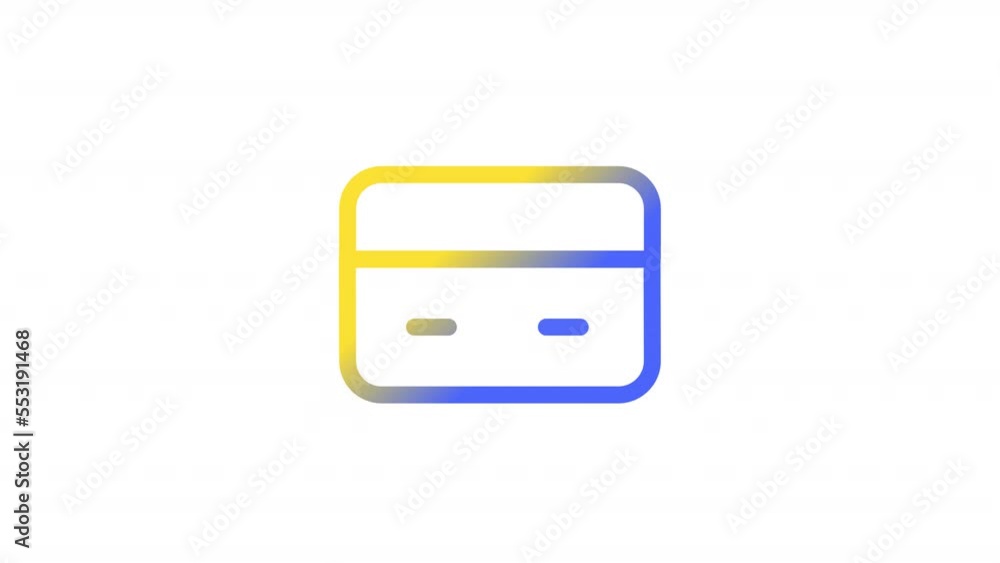 Poster animated card gradient ui icon set. electronic money. seamless loop hd video with alpha channel on t