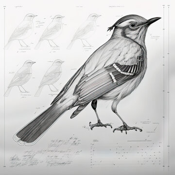 Diagrammatic Drawing Of A Bird