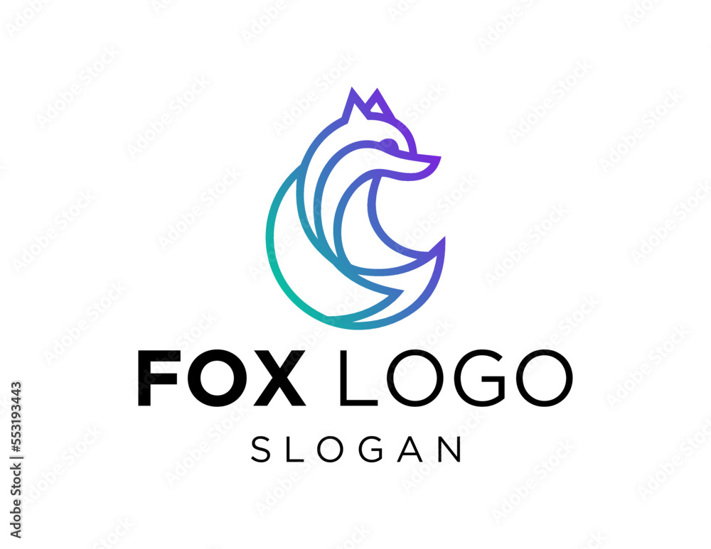 Poster logo design about fox on white background. created using the coreldraw application.