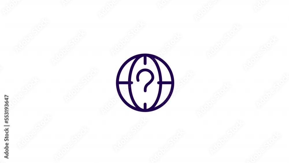 Poster animated planet issue color icon. solving global issues. international problems. seamless loop hd vi