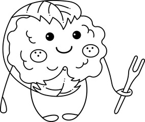 Sakura mochi character3. Cute sakura mochi characters. Doodle cartoon vector illustration.