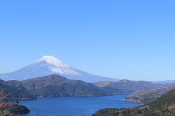 Naklejka na ściany i meble 大観山からの富士山・芦ノ湖