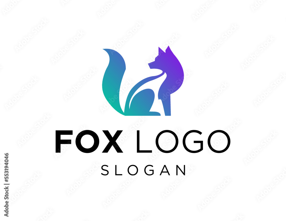 Poster logo design about fox on white background. created using the coreldraw application.