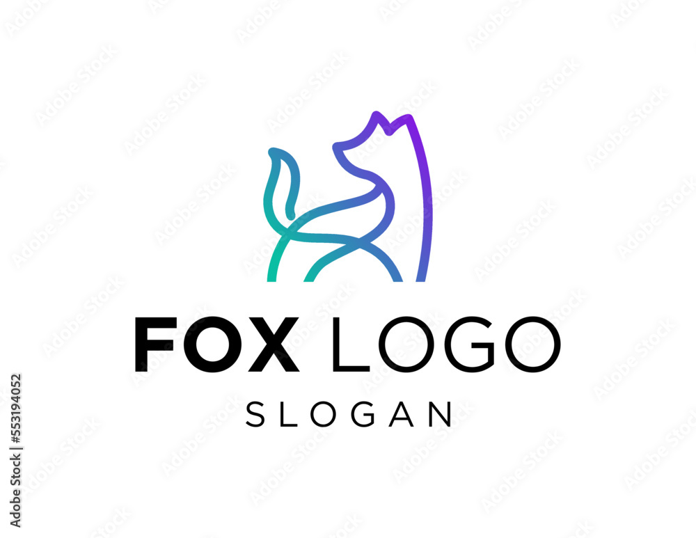 Poster logo design about fox on white background. created using the coreldraw application.