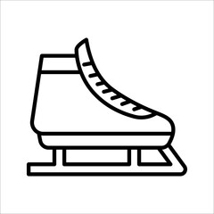 Ice skate outline vector icon. Thin line black ice skate icon, vector illustration, hockey concept isolated on white background