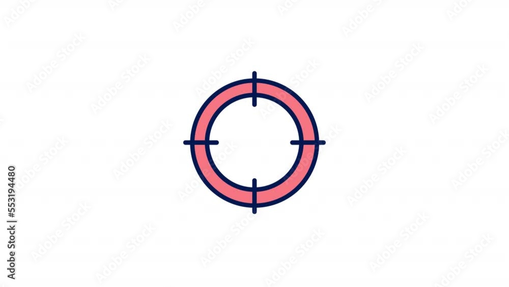Poster animated central issue color icon. search solution for main problem. specific question. seamless loo