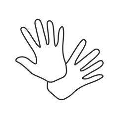 Glove line universal icon ui ux element sign.