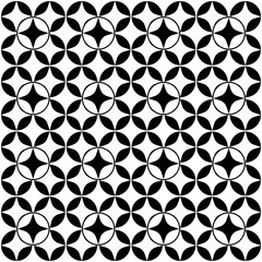 Black-white four shape star pattern seamless background