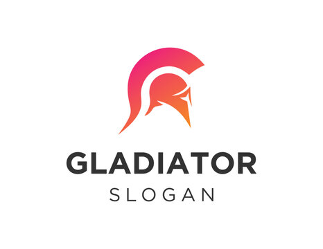 Logo design about Gladiator on white background. created using the CorelDraw application.