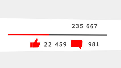 Social media likes, comments and followers. Popularity. Social media success.