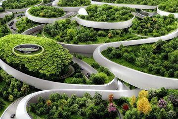 future smart cities, sustainable citys, sustainble highrises with lush planting