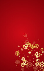 White Snow Vector Red Background. Light Snowflake