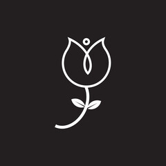 line flower logo design creative  Vector Image , logo line flower 
