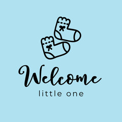 Baby boy kite welcome card. Welcome background.