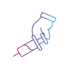 Syringe line gradient universal icon ui ux element sign.