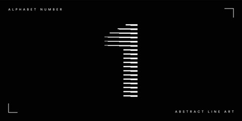 Number 1 with Abstract Line Pattern