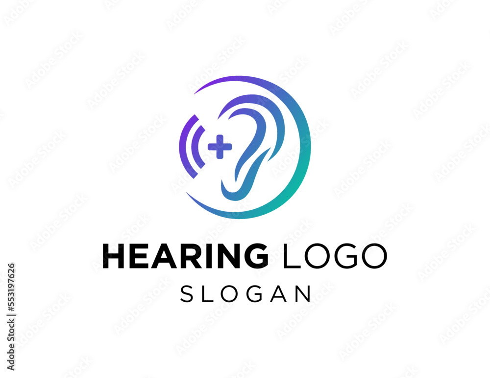 Poster logo design about hearing on white background. created using the coreldraw application.