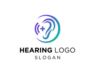 Logo design about Hearing on white background. created using the CorelDraw application.