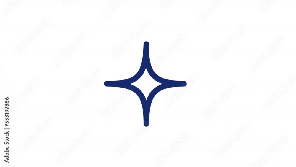 Poster animated spark color icon. celestial body. space and cosmos. award and ranking. seamless loop hd vid