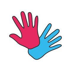 Fototapeta na wymiar Glove two color universal icon ui ux element sign.
