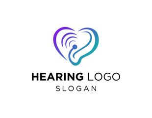 Logo design about Hearing on white background. created using the CorelDraw application.