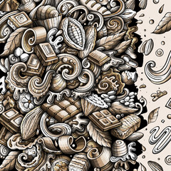 Chocolate hand drawn vector doodles frame