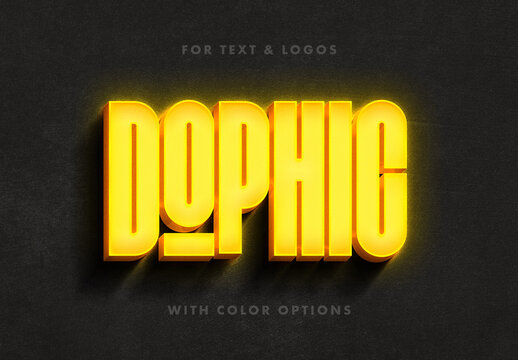 Glowing Logotype Text Effect Mockup