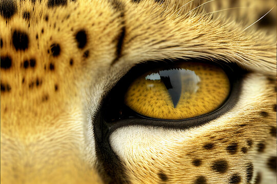 closeup of wild cheetah eye