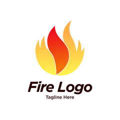 Fire Flame Logo design vector template. Creative Burn Fire Logo concept icon. 