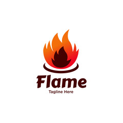 Fire Flame Logo design vector template. Creative Burn Fire Logo concept icon. 