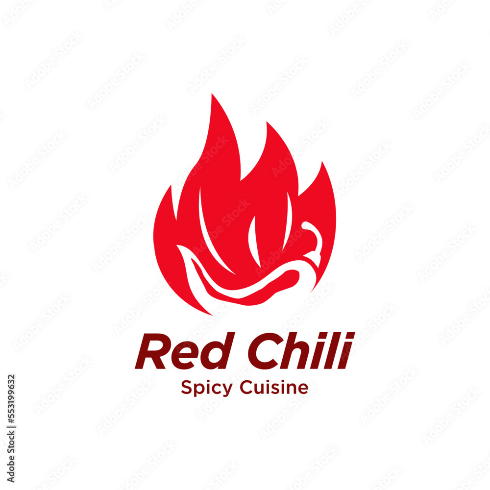 Poster Chili pepper natural product vector design logo