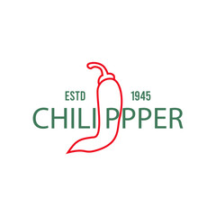 Fototapeta na wymiar Chili pepper natural product vector design logo