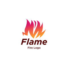 Fire Flame Logo design vector template. Creative Burn Fire Logo concept icon. 