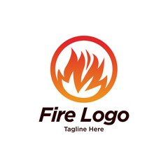 Obraz premium Fire Flame Logo design vector template. Creative Burn Fire Logo concept icon. 