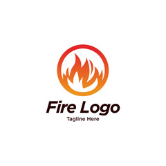Fire Flame Logo design vector template. Creative Burn Fire Logo concept icon. 
