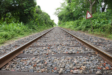 Fototapeta premium Narrow gauge railway on ground