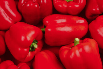 Fresh red bell pepper background.