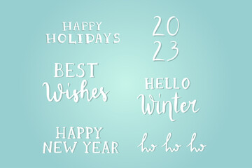 Christmas concept with holiday phrases. Illustration for cards, posters, flyers.