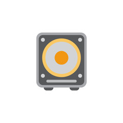 Subwoofer icon in color, isolated on white background 
