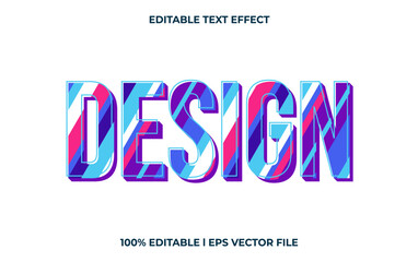Design editable text effect, modern lettering typography font style, colorful 3d text for tittle