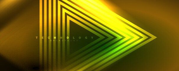 Neon glowing techno lines, hi-tech futuristic abstract background template. Vector illustration for wallpaper, banner, background, leaflet, catalog, cover, flyer