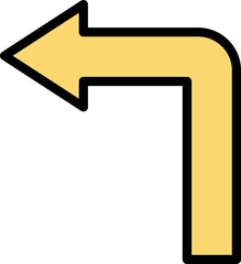 Turn left Vector Icon Design Illustration
