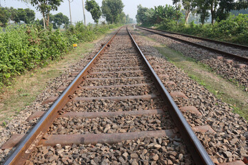 Fototapeta premium Narrow gauge railway on ground