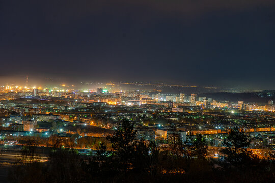 The night city of Novokuznetsk from the observation deck © Vitaliy