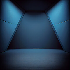 Empty Dark Blue Product Stage, Product Background, Professional Studio Photography