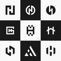 Obraz premium Initial letter H Logo Design Inspiration. With a Set of Business Company