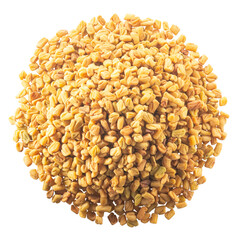Pile of fenugreek seeds (Trigonella species) or shambala isolated png